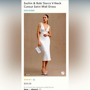 Sachin & Babi Sierra V-Neck Cutout Satin Midi Dress